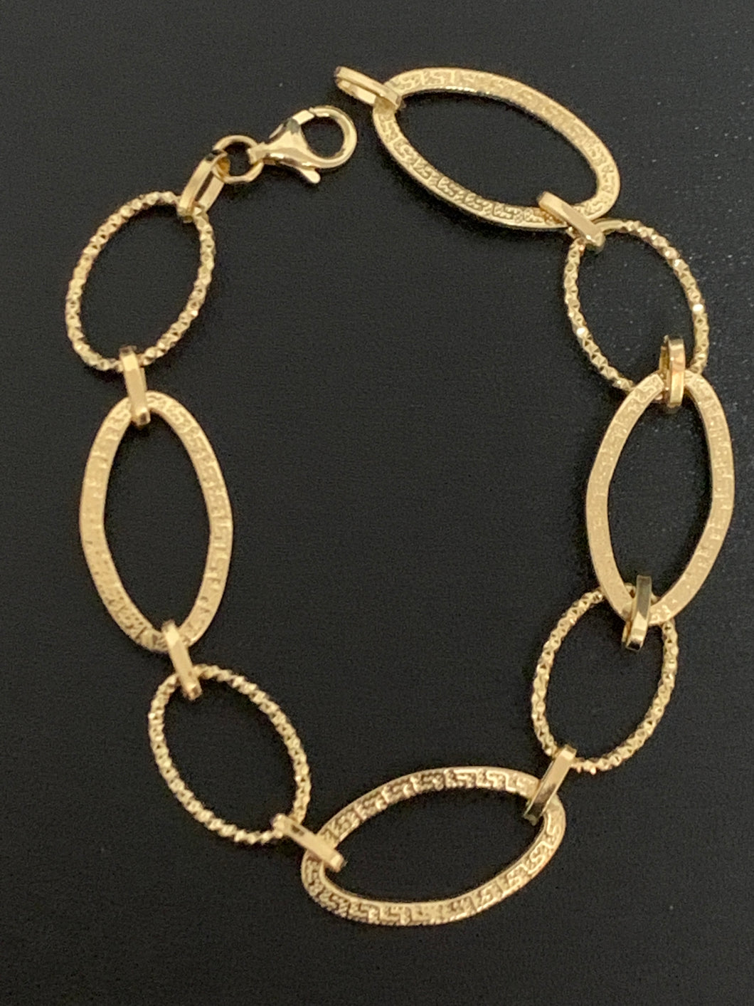 18K Saudi Gold Bracelet Oval Cable Ling 7.5