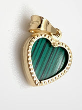 Load image into Gallery viewer, New Real 18K Saudi Gold Heart Pendant with Green Malachite - Rafant
