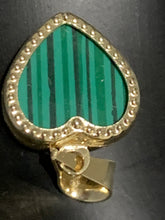 Load image into Gallery viewer, New Real 18K Saudi Gold Heart Pendant with Green Malachite - Rafant

