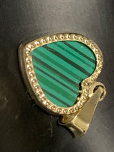 Load image into Gallery viewer, New Real 18K Saudi Gold Heart Pendant with Green Malachite - Rafant
