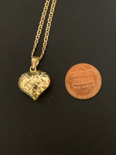 Load image into Gallery viewer, 18K Gold Necklace Chain 18 inches Puffed Heart Pendant 4.84 grams - Rafant
