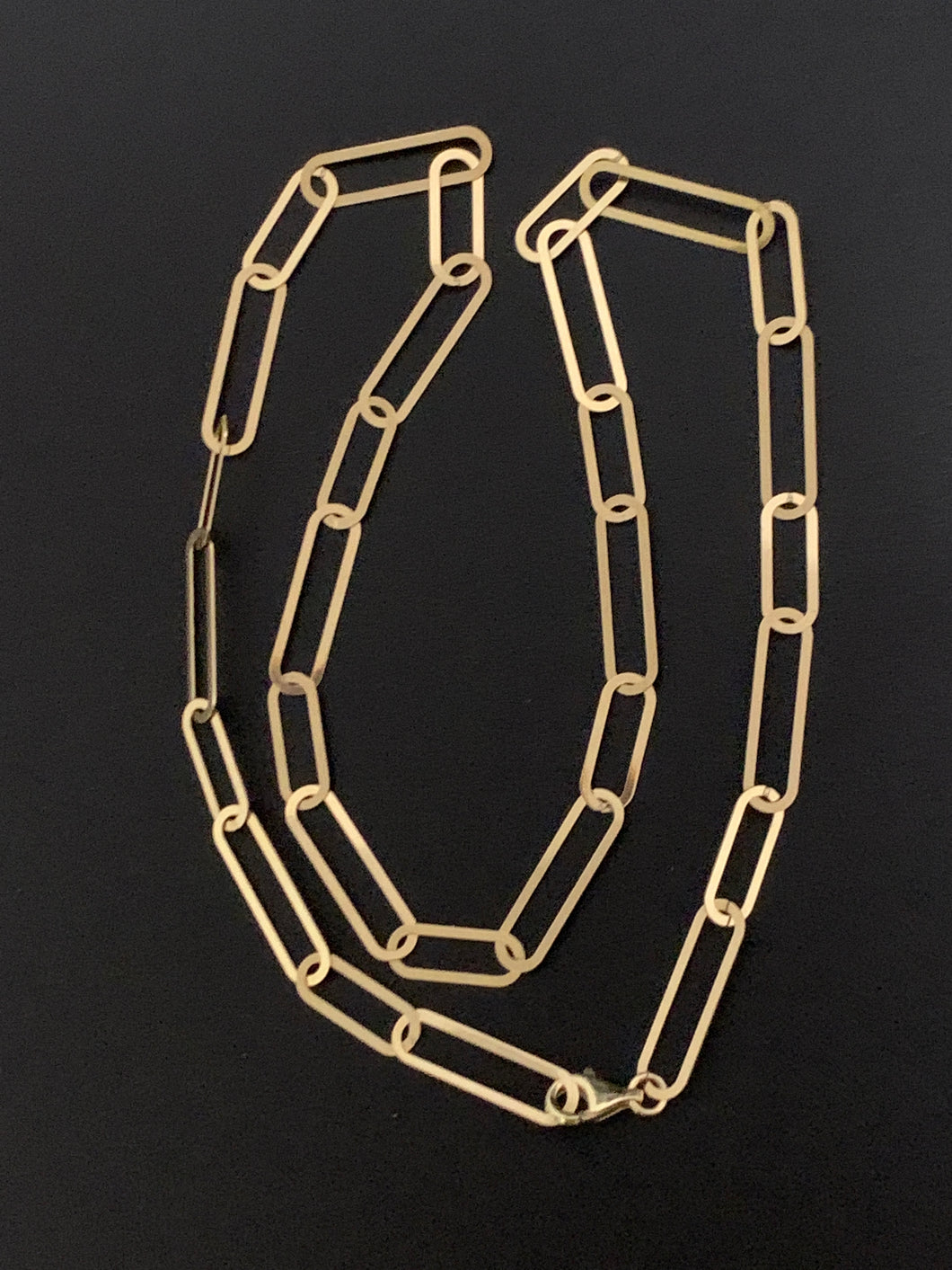 18K Gold Necklace Chain 18 inches Paperclips 4.99 grams - Rafant