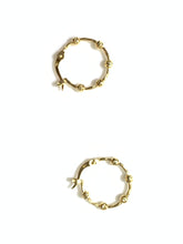 Load image into Gallery viewer, New Real 18K Saudi Gold Hoop Ball Earrings - Rafant
