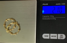 Load image into Gallery viewer, New Real 18K Saudi Gold Hoop Ball Earrings - Rafant
