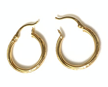 Load image into Gallery viewer, New Real 18K Saudi Gold Hoop Earrings 2.26 grams - Rafant
