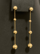 Load image into Gallery viewer, 18K Gold Earrings Stud Dangling Balls Orbs 3.02 grams - Rafant
