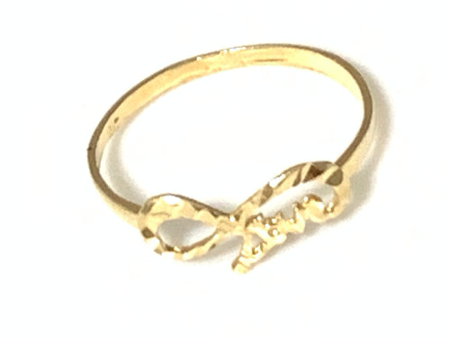 New Authentic Stamped 18K Saudi Gold Infinity Love Ring Size 7 - Rafant