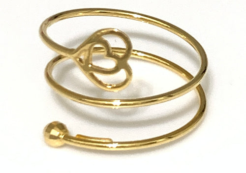 New Authentic Stamped 18K Saudi Gold Spiral Heart Ring Size 7 - Rafant