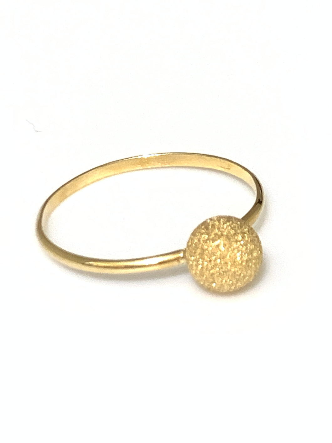 New Authentic Stamped 18K Saudi Gold Frosted Ball Ring Size 7.5 - Rafant