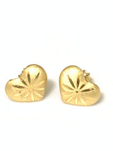 Load image into Gallery viewer, New Authentic 18K Saudi Gold Stud Heart Earrings Dainty Small - Rafant
