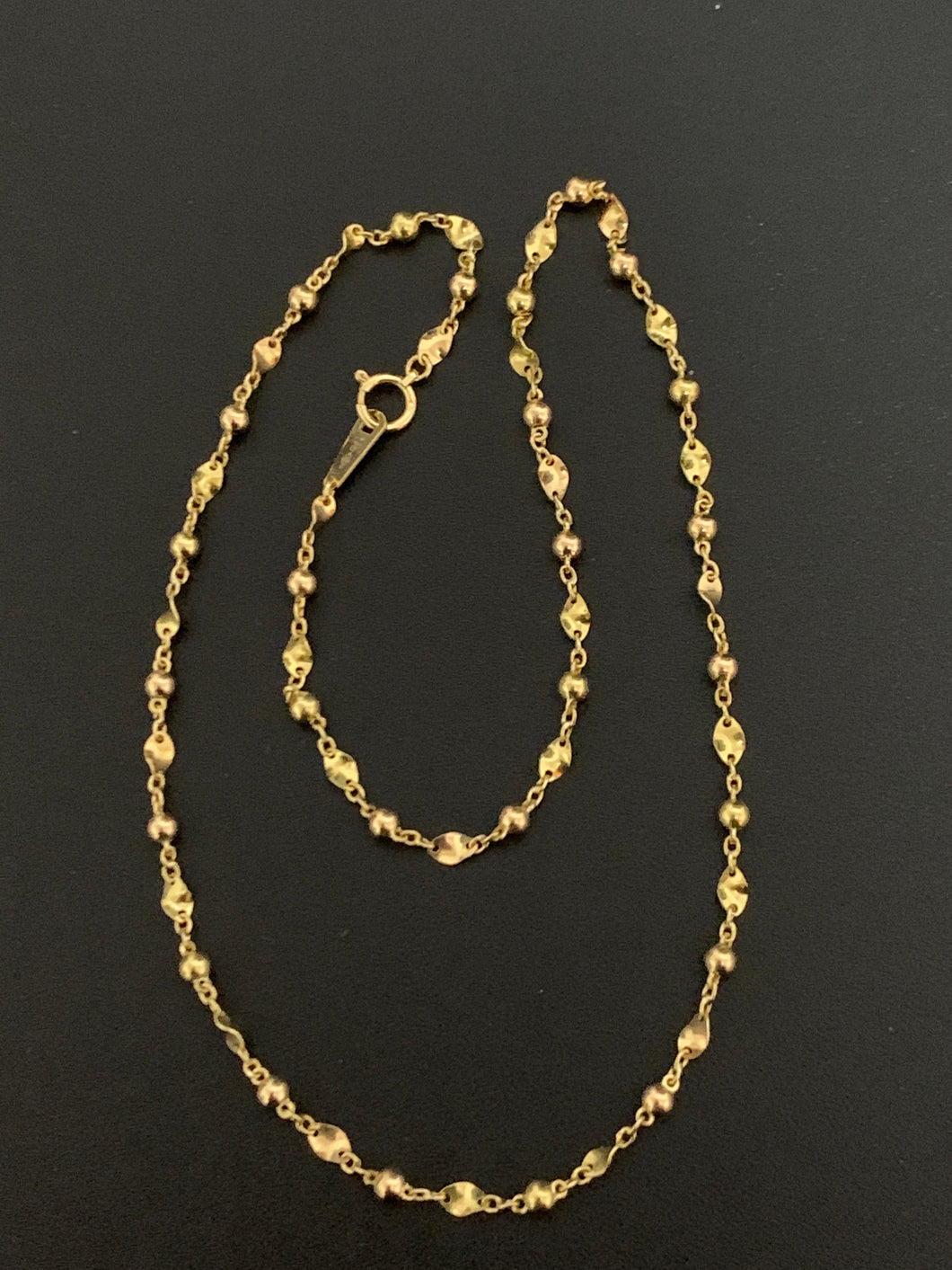 18K Saudi Gold Necklace Beaded Balls 16