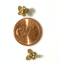 Load image into Gallery viewer, New Authentic 18K Saudi Gold Stud Butterfly Earrings Dainty Small - Rafant

