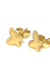 Load image into Gallery viewer, New Authentic 18K Saudi Gold Stud Butterfly Earrings Dainty Small - Rafant
