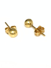 Load image into Gallery viewer, New Real 18K Saudi Gold Stud Ball Earrings Dainty Small - Rafant
