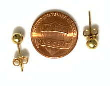 Load image into Gallery viewer, New Real 18K Saudi Gold Stud Ball Earrings Dainty Small - Rafant

