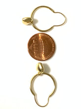 Load image into Gallery viewer, New Real 18K Saudi Gold Hoops Dangling Earrings with Heart Charms - Rafant
