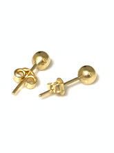 Load image into Gallery viewer, New Real 18K Saudi Gold Stud Ball Earrings Dainty Small 0.79gms - Rafant
