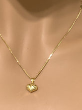 Load image into Gallery viewer, New Authentic 18K Saudi Gold 18&quot; Necklace with Puffed Heart Pendant Small - Rafant
