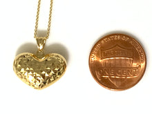 Load image into Gallery viewer, 18K Gold 18 inches Necklace Puffed Heart Pendant - Rafant
