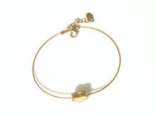 Load image into Gallery viewer, 18K Gold Heart Charm Bangle Bracelet XS-Small 2.02&quot; - Rafant
