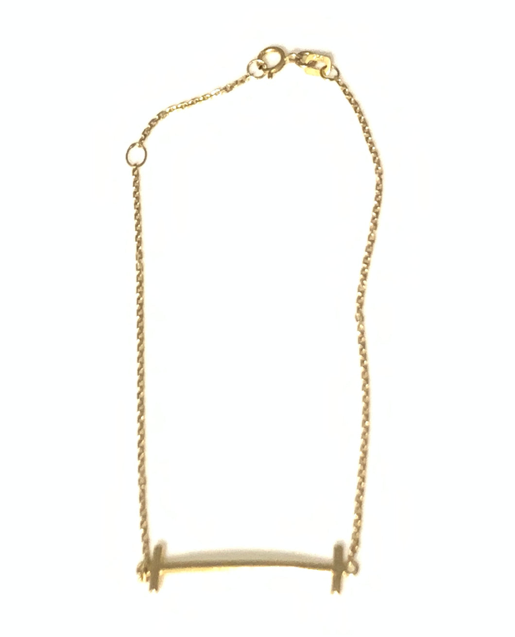 New Authentic Stamped 18K Saudi Gold Chain Bar Bracelet 7-7.75 inches - Rafant