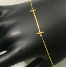 Load image into Gallery viewer, New Authentic Stamped 18K Saudi Gold Chain Bar Bracelet 7-7.75 inches - Rafant

