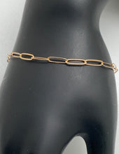 Load image into Gallery viewer, New Real 18K Saudi Gold Chain Paperclip Bracelet Size 7.5 - Rafant

