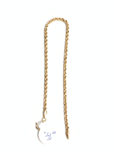 18K Gold Rope Chain Bracelet Size 7 - Rafant