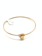 Load image into Gallery viewer, 18K Gold Heart Bangle/Bracelet Small Circumference 2.24 x 1.85&quot; Size Small - Rafant
