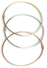 Load image into Gallery viewer, New Real 18K Saudi Gold Oval Oblong Bracelet Bangles 3 Tones White/Rose/Yellow Gold - Rafant
