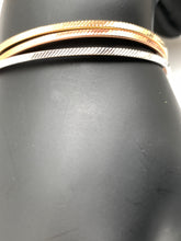 Load image into Gallery viewer, New Real 18K Saudi Gold Oval Oblong Bracelet Bangles 3 Tones White/Rose/Yellow Gold - Rafant
