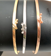 Load image into Gallery viewer, New Real 18K Saudi Gold Oval Oblong Bracelet Bangles 3 Tones White/Rose/Yellow Gold - Rafant
