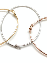 Load image into Gallery viewer, New Real 18K Saudi Gold Oval Oblong Bracelet Bangles 3 Tones White/Rose/Yellow Gold - Rafant
