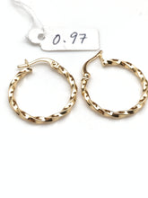 Load image into Gallery viewer, 18K Gold Hoops/Loops Twisted Earrings 0.97 grams - Rafant
