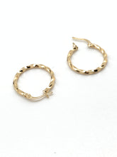 Load image into Gallery viewer, 18K Gold Hoops/Loops Twisted Earrings 0.97 grams - Rafant
