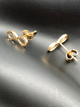 Load image into Gallery viewer, New Real 18K Saudi Gold Infinity Stud Earrings Small - Rafant
