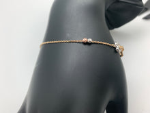 Load image into Gallery viewer, New Real 18K Saudi Gold Bracelet w/ Heart Charms Two Tone White/Yellow Gold Size 8 - Rafant
