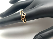 Load image into Gallery viewer, New Real 18K Saudi Gold Double Heart Ring Size 5 - Rafant
