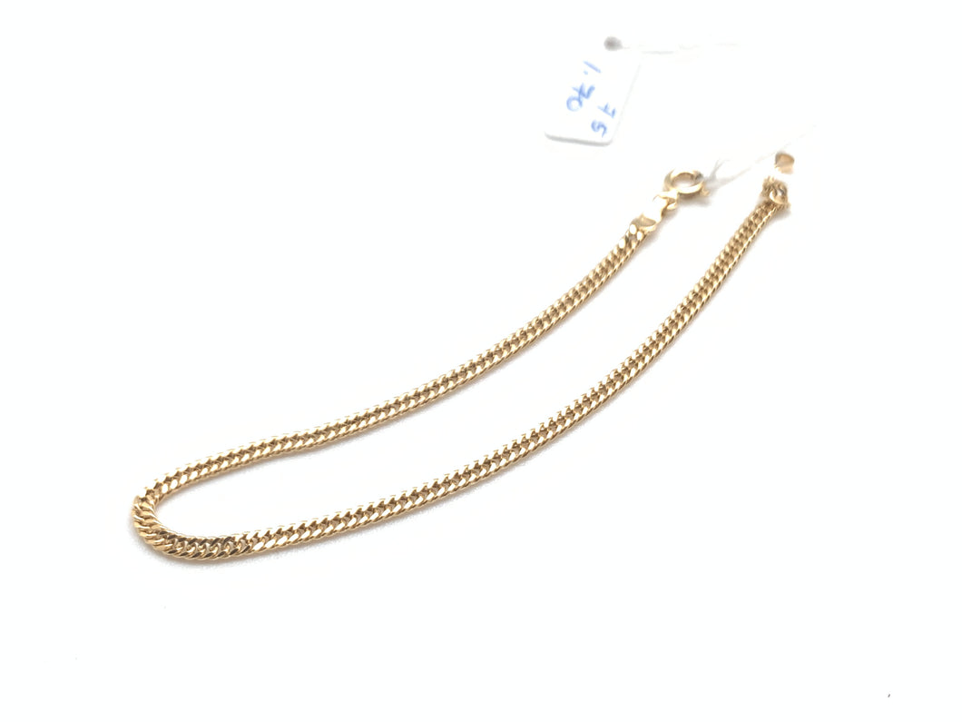 New Real 18K Saudi Gold Chain Bracelet Size 7.5 - Rafant