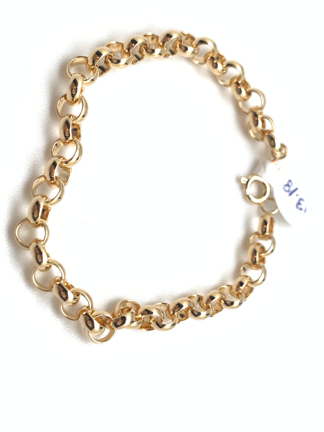 New Real 18K Saudi Gold Chain Links Bracelets Size 7 - Rafant