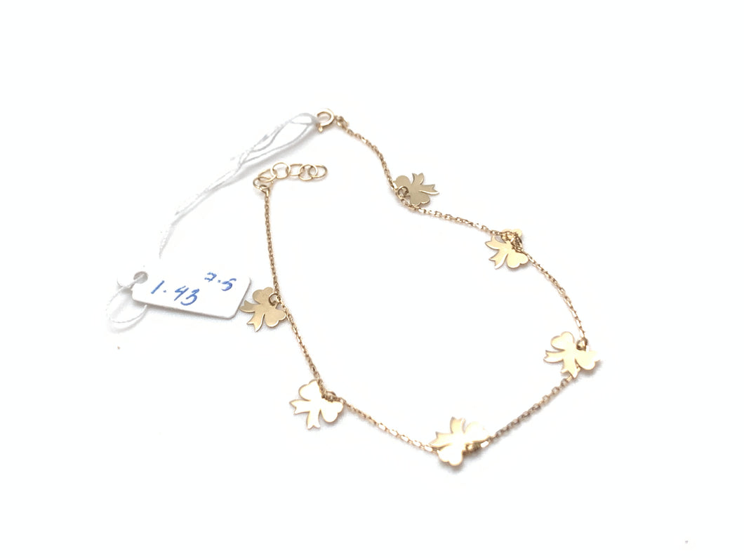 New Real 18K Saudi Gold Bracelets with Ribbon Charms - Rafant