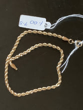 Load image into Gallery viewer, New Real 18K Saudi Gold Rope Chain Bracelet Size 7.5 - Rafant
