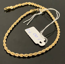 Load image into Gallery viewer, New Real 18K Saudi Gold Rope Chain Bracelet Size 7.5 - Rafant
