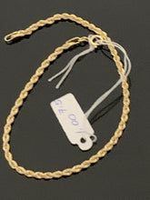 Load image into Gallery viewer, New Real 18K Saudi Gold Rope Chain Bracelet Size 7.5 - Rafant
