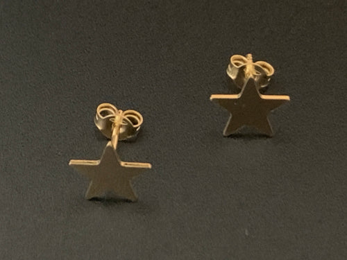 18K Gold Star Stud Earrings - Rafant