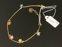 Load image into Gallery viewer, New Real 18K Saudi Gold Bracelet with Star Charms Size 7.5 - Rafant
