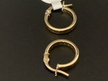 Load image into Gallery viewer, New Real 18K Saudi Gold Small Hoops Loops Earrings Children/Teens/Minimalist Adult 0.98 grams - Rafant
