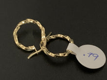 Load image into Gallery viewer, New Real 18K Saudi Gold Spiral Small Hoops Loops Earrings 0.79 grams - Rafant
