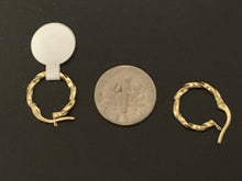 Load image into Gallery viewer, New Real 18K Saudi Gold Spiral Small Hoops Loops Earrings 0.79 grams - Rafant
