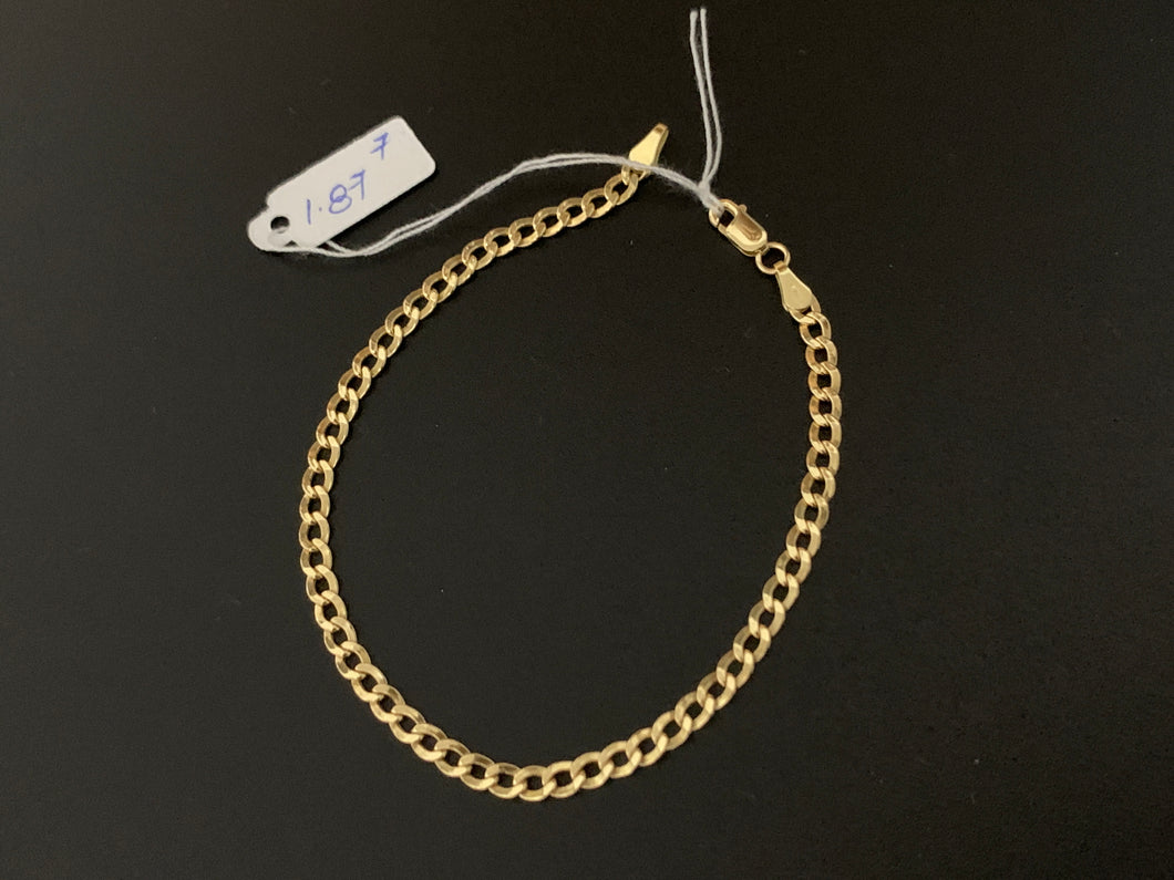 New Real 18K Saudi Gold Chain Size 7 Bracelet 1.87 grams - Rafant